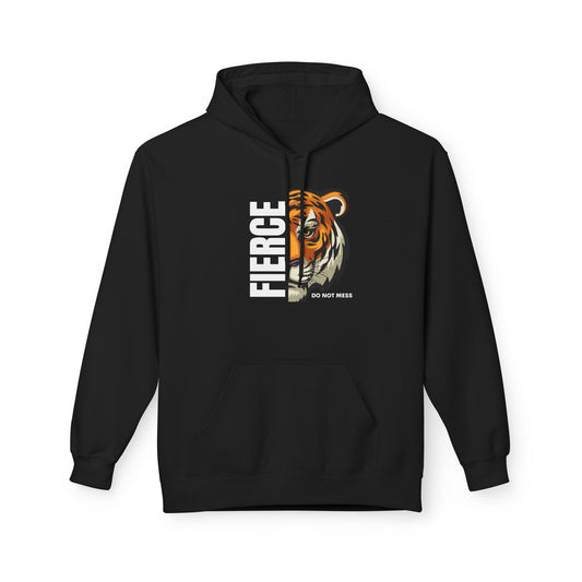 Fierce – Do Not Mess Black Hoodie with Elegant Tiger Graphic